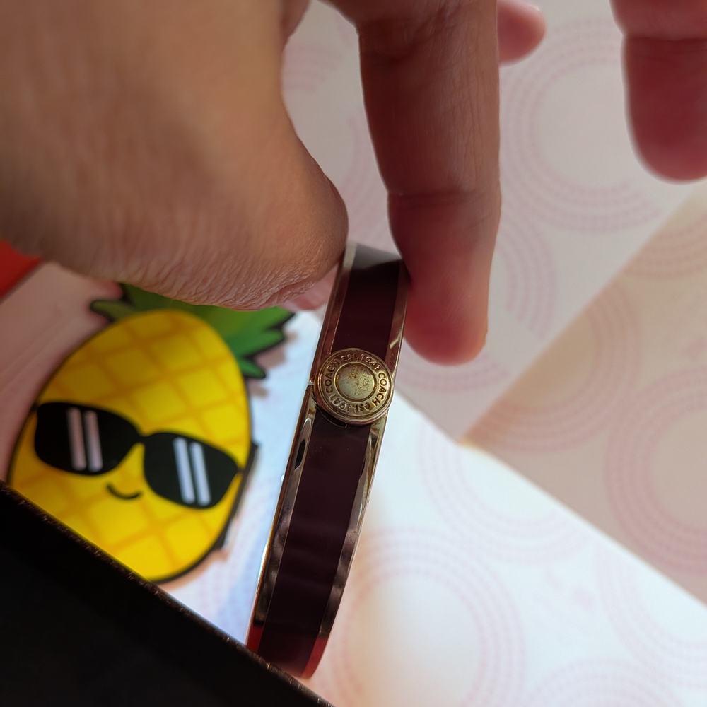 Coach Gold and Burgundy Bracelet